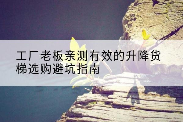 管城升降货梯怎么选-工厂老板亲测有效的升降货梯选购避坑指南