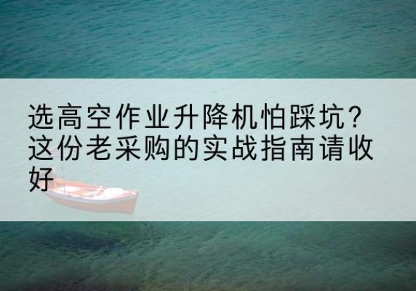 管城高空作业升降机厂家推荐-选高空作业升降机怕踩坑？这份老采购的实战指南请收好