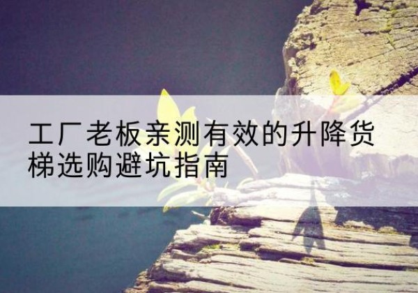管城升降货梯怎么选-工厂老板亲测有效的升降货梯选购避坑指南